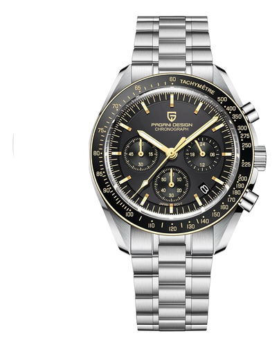 Reloj Pagani Design Pd-1701 V4 Cronógrafo Sumergible Negro Plateado Negro Negro