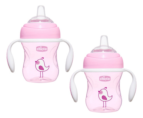 Pack 2 Vasos De Transición Chicco Anticólicos 4m+ Rosa 200ml