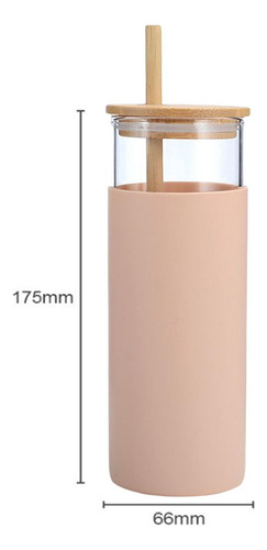 Taza Con Mango De Tapa De Bambú De Paja Alto Borosilicato