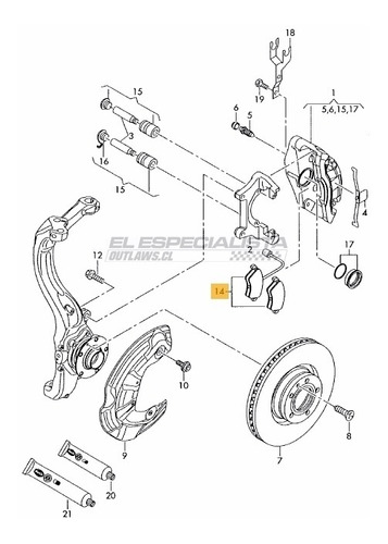 Pastilla De Freno Delantera Volkswagen Passat 1998
