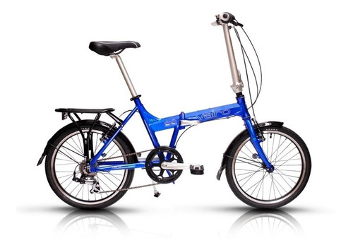 Imagen 1 de 1 de Bicicleta urbana plegable Vairo Mint  2019 R20 Único 7v frenos v-brakes cambio Shimano Tourney FT55 color azul con pie de apoyo  