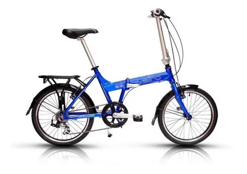 Bicicleta Plegable cuadro aluminio rod 20 y cambios Shimano - Azul