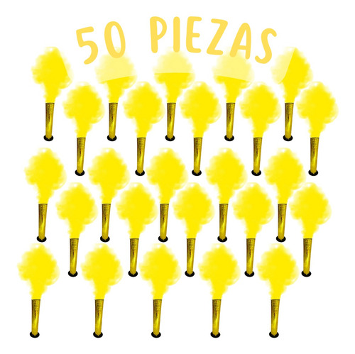50pzs Bomba De Humo Colores A Fiesta Celebracion Color Amarillo