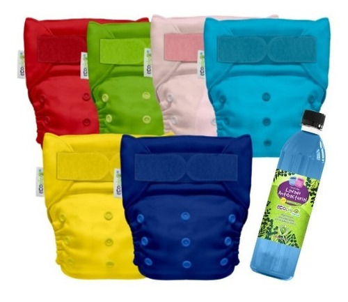 Pañales Ecopipo 4g 6 Pack Lisos + Lavado Antibacterial