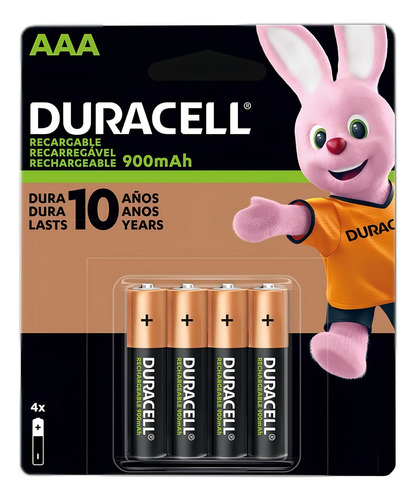 4 Pilas Aaa Recargables Duracell De 900 Mah