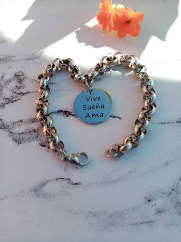Pulsera Acero Quirúrgico Con Dije