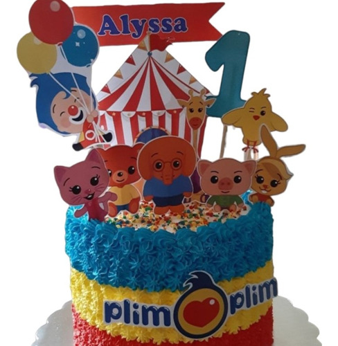 Topper Para Tortas Personalizado. Payaso Plim Plim. Cupcakes