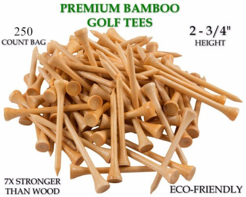 Tees De Golf De Madera 2 3/4 250 Bambú Cuenta 2,75 Pulgadas