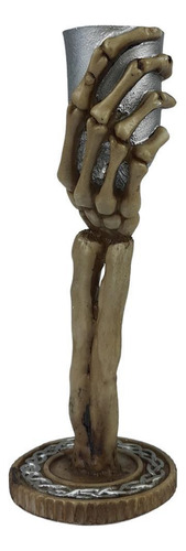 Castiçal Mão Esqueleto - 20 Cm X 8 Cm (velas 3 Cm)