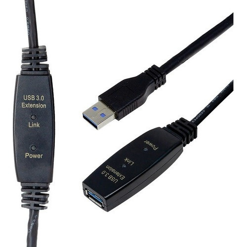 Extensor USB 3.0 activo A macho X A hembra, 15 metros, color negro