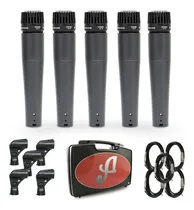 Comprar 5 Mics Arcano Renius-7 Kit Cabos Xlr-p10 Cachimbos Maleta
