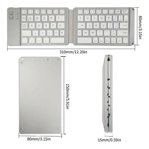 Mini Teclado Plegable Inalámbrico Bluetooth Portátil De Viaj