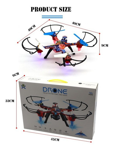 Imagen 1 de 4 de Drone Con Cámara Wifi, Control Remoto, Rc Cuadricóptero