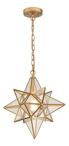 Lámpara Colgante Estrella Moravian De Tengiants, Dorada,