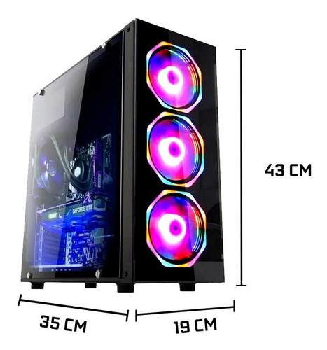 Imagem 3 de 4 de Pc Gamer Intel Core I7 3ª 8gb Rtx 3060 12gb Ssd 480gb 750w