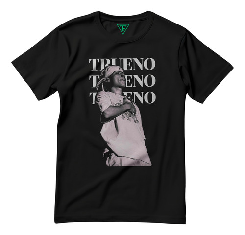 Polera Trueno Cantante Rap Argentino Unisex Negra Algodón Negro M
