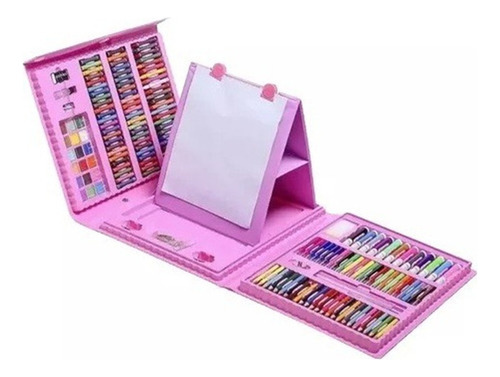 Set Arte Maleta X208 Piezas Caballete Crayon Acuarela Plumon