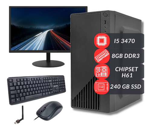 Computador Completo Intel Core I5 8gb Ssd 240gb Monitor