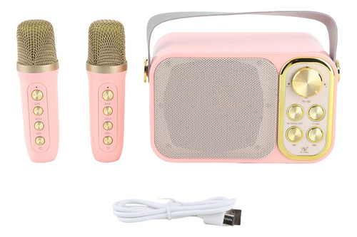 Máquina De Karaoke Con 2 Micrófonos, Todo En Uno, Portátil P