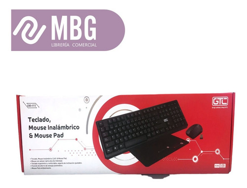 Imagen 2 de 6 de Kit Inalámbrico Gtc Cbg-012 Teclado Mouse Y Mouse Pad