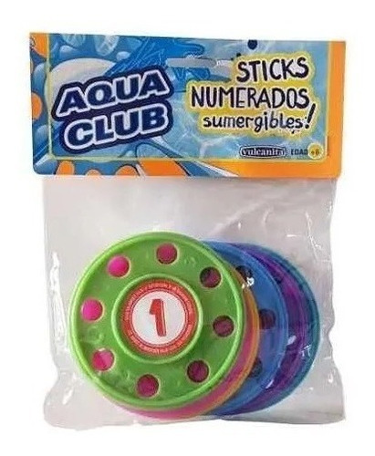 Imagen 1 de 7 de Discos Numerados Sumergibles Agua 10 Cm Aqua Club Playking
