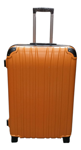 Set Valijas Eurokitchen Rígidas X3 Equipaje Premium Naranja Rayas
