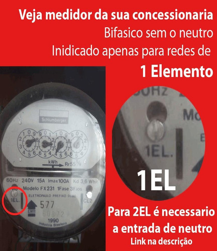 Imagem 3 de 4 de Medidor De Energia Bifasico S/ Neutro Eletra Cronos 6031-ng