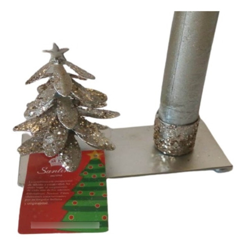 Candelabro  Árbol De Navidad De Metal De 12x5cms C/ Vela 