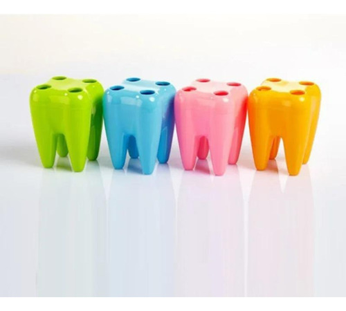 Porta Cepillo Dental Forma De Diente Colores Regalos Baño