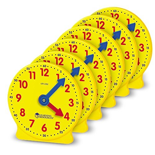 Recursos De Aprendizaje Gear Clock, 4 Inch, Set Of 6
