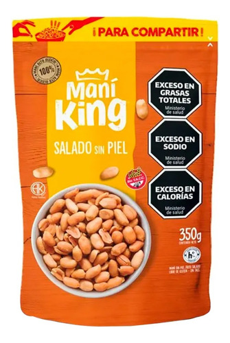 Maní King Sin Piel Salado Pack 350g Fullescabio Oferta