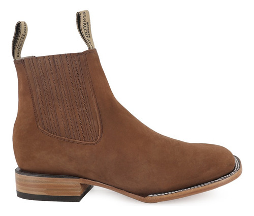 Botin Cuadrado De Hombre Piel