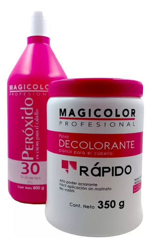 Polvo Decolorante Rápida Magicolor 350grs + 30vol Peroxido 