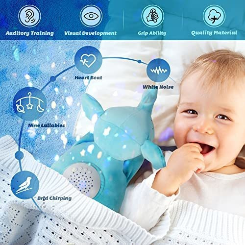 Lámpara Proyectora Nocturna Bebé Linzy Toys Con Sonidos