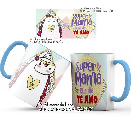 Mug Taza Oreja Azul Día De Madre Mamá Florkofcow Regalo 16