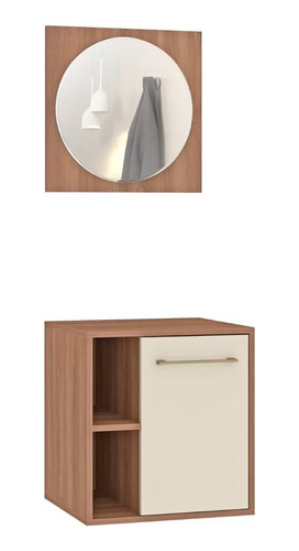 Kit Mueble 1  Puertas  2 Estante Para Baño + Espejo Rustic