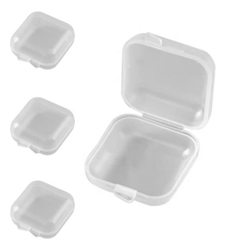 10 Cajitas Plastico Seguro A Presión 3.5x3.5x1.8cm (e050)