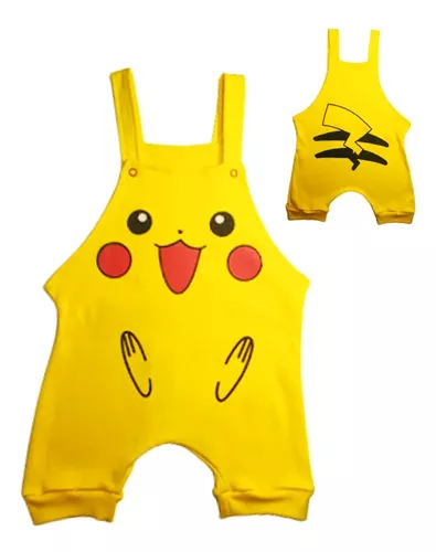 Macacão Pikachu Bebê Pijama Fantasia Desenho Pokémon Anime