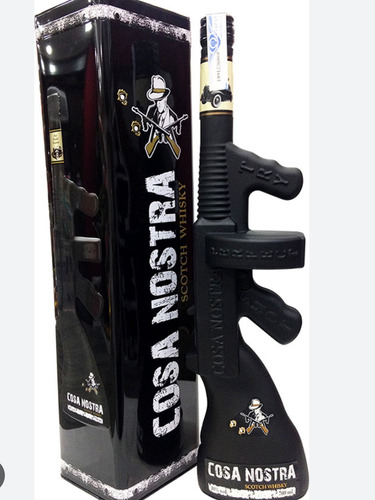 Whisky Cosa Nostra Metralleta Tommy Gun Scotch Estuche Metal