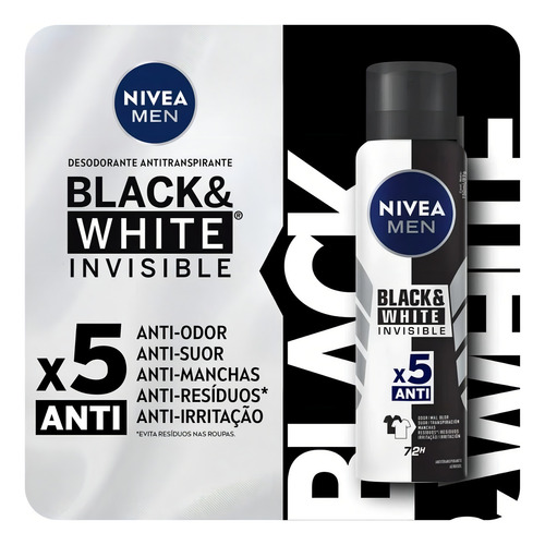 Kit 2 Desodorante Nivea Men Invisible Black 72h 150ml