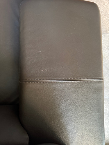 Sillon Love Seat En Piel Cafe Chocolate Liso (Usado)