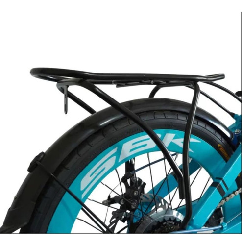 Imagen 4 de 9 de Bici Plegable Sbk Rod 20 Shimano 6 Vel Freno Discos Luces