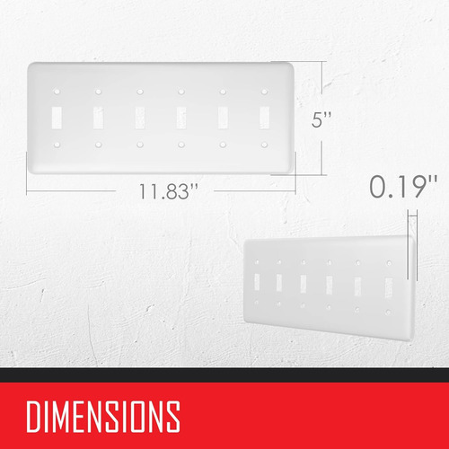 Placa De Pared Con 6 Palancas De Metal Liso Blanco