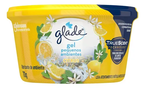 Aromatizador de Ambiente Glade Gel Pequenos Ambientes Citrus 70g