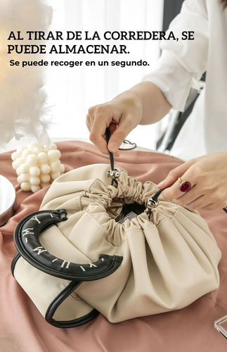 Neceser Plegable Portátil Para Maquillaje Elegante Práctico Caqui