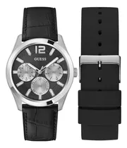 Comprar Reloj Guess Zen Caballero Correa Intercambiable Correa Negro Bisel Plateado Fondo Negro