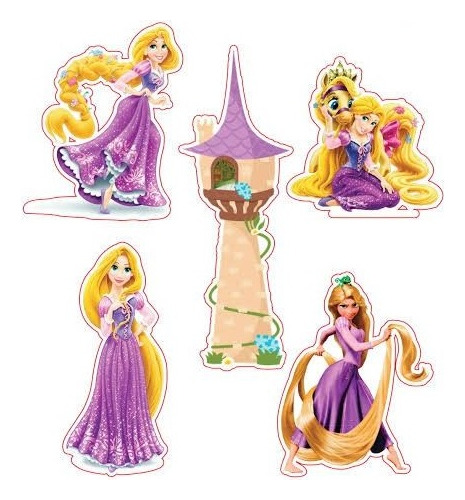 Kit Figuras De Coroplast Personalizado Rapunzel Disney