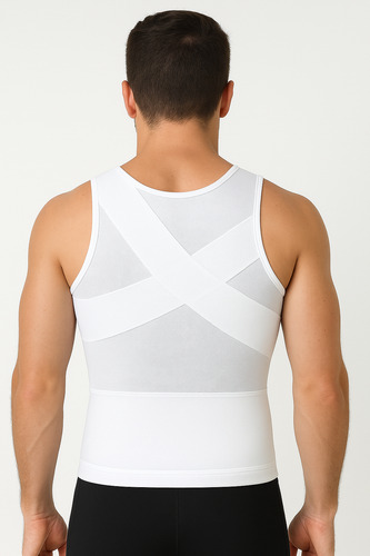 Camiseta Faja De Hombre Moldeadora Corrector De Postura Blanco Xl