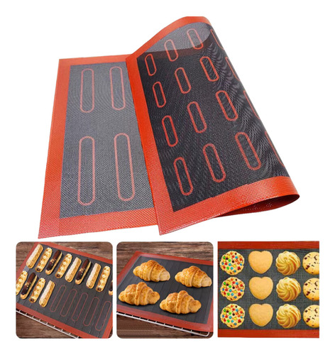 Plancha Silicona Malla Antiadherente Horno Color Negro