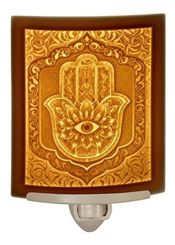 Hamsa  Luz De Noche Curva Porcelana Fina Lithophane